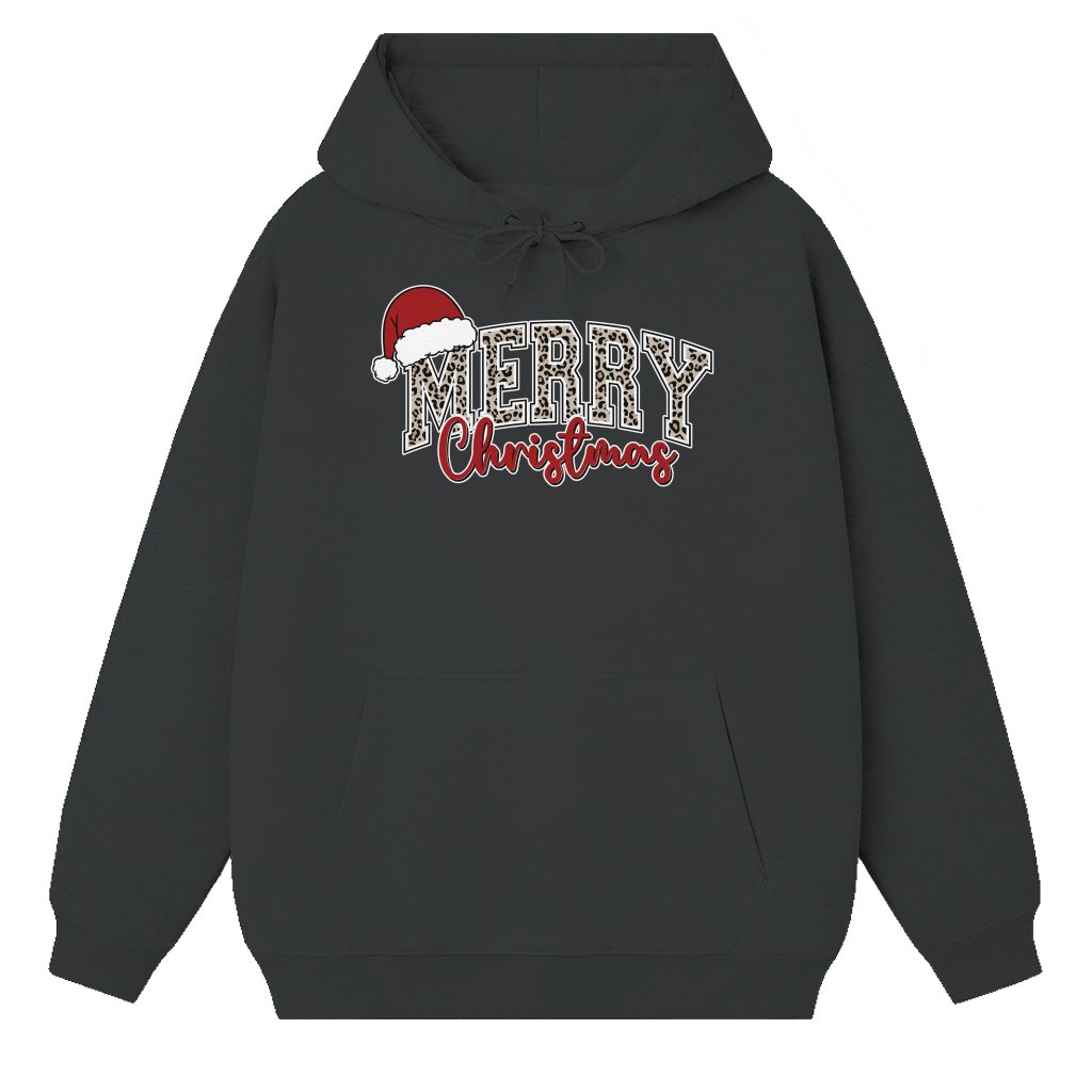 Leopard Hoodie Merry Christmas – Gift for Him or Her Retro Unisex - front view