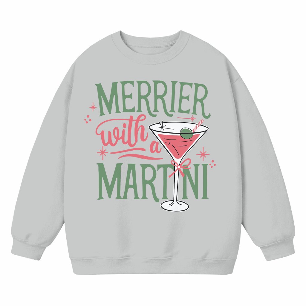 Funny Martini Sweatshirt – Christmas Retro Gift - front view