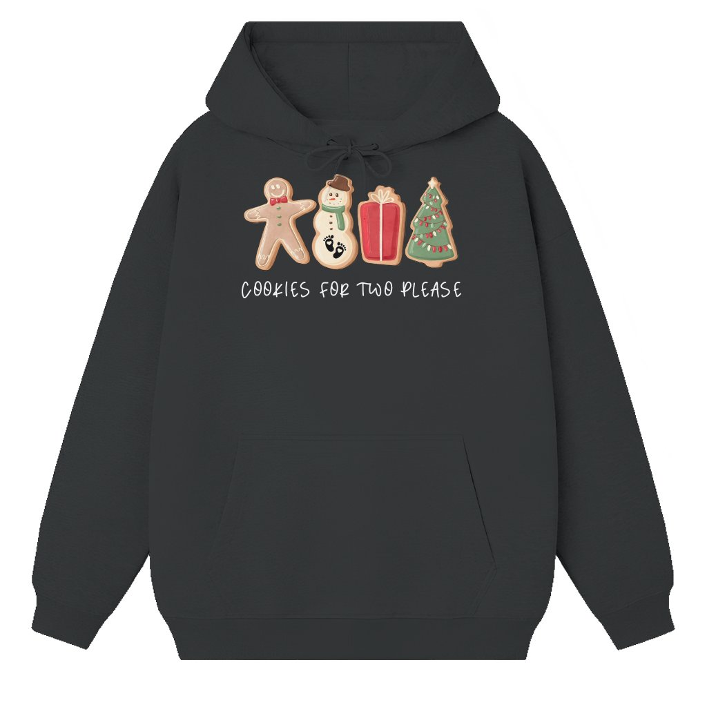 Two Please Pregnancy Announcement Hoodie – Christmas Gift for Expecting Parents Festive - front view