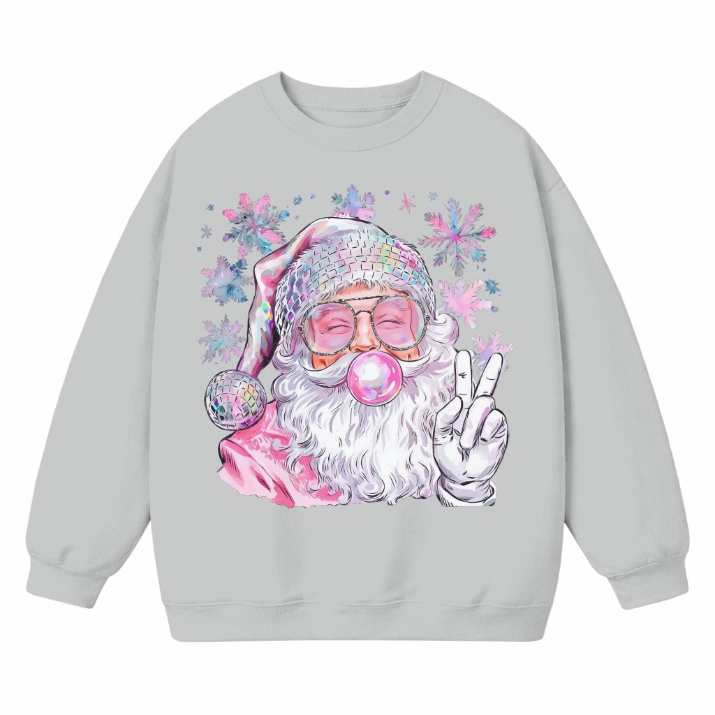 Retro Santa Sweatshirt – Christmas Gift for Women Pink Vintage - front view