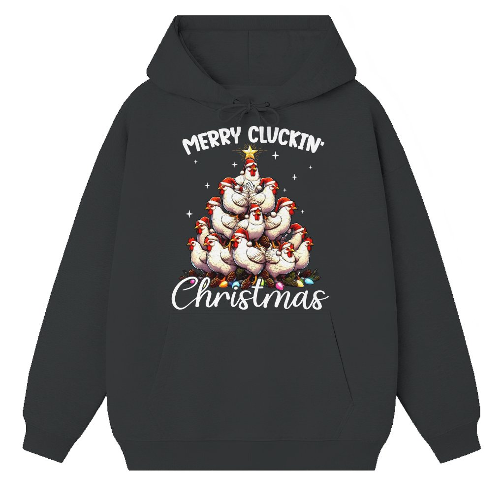 Funny Merry Cluckin Hoodie – Christmas Gift for Men Women Farmhouse - front view