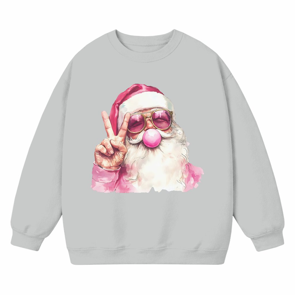 Funny Pink Santa Sweatshirt – Christmas Gift for Women Retro - front view