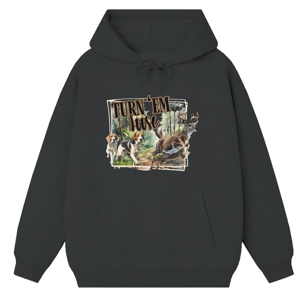 Turn 'Em Loose Hunting Hoodie – Christmas Gift for Nature Lover Classic - front view