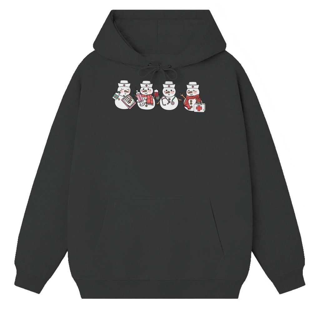 Funny Snowman Nurse Hoodie – Christmas ER RN Medical Gift - front view
