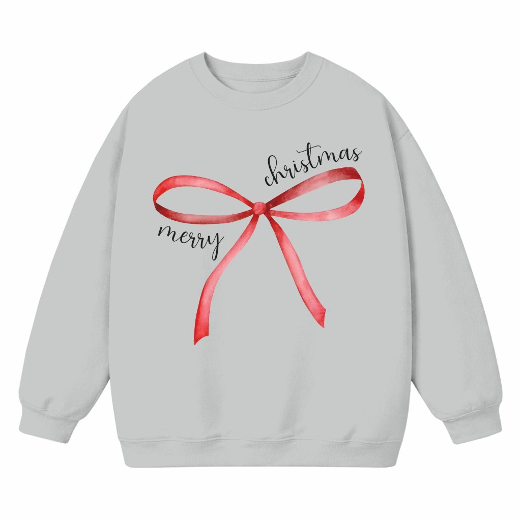 Coquette Red Bow Sweatshirt – Christmas Gift Trendy - front view