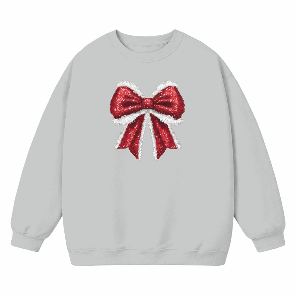 Coquette Bow Sweatshirt – Festive Christmas Gift for Her Cute Girly - front view