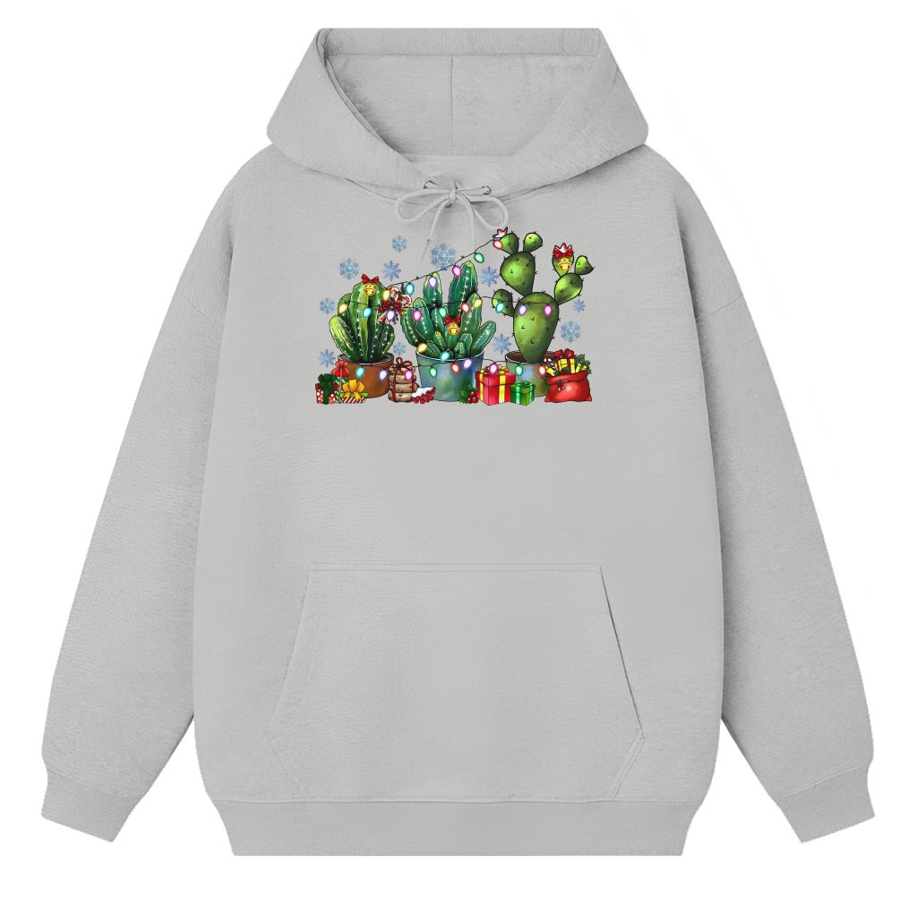 Christmas Cactus Hoodie – Christmas Gift for Plant Mom Cute - front view