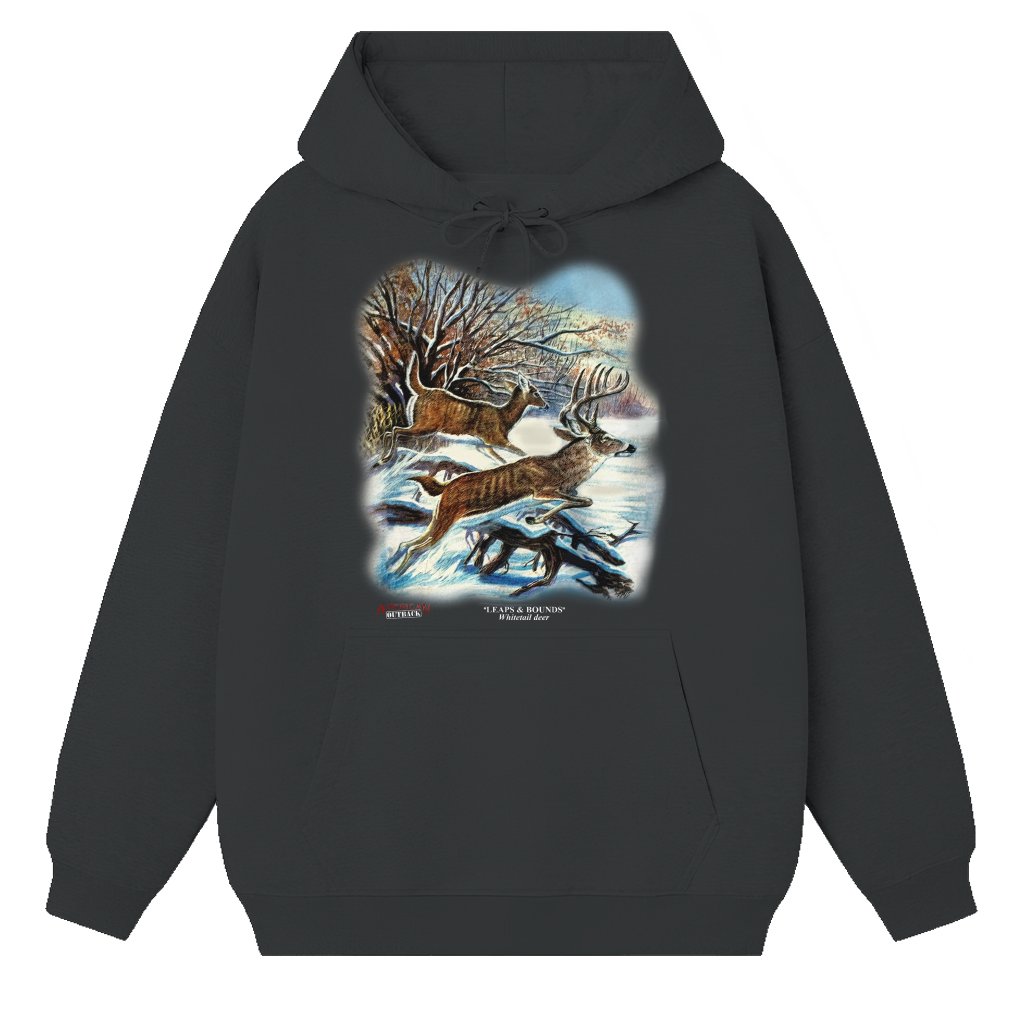 Whitetail Deer Hoodie – Birthday Gift for Hunter Classic Vintage Stag - front view