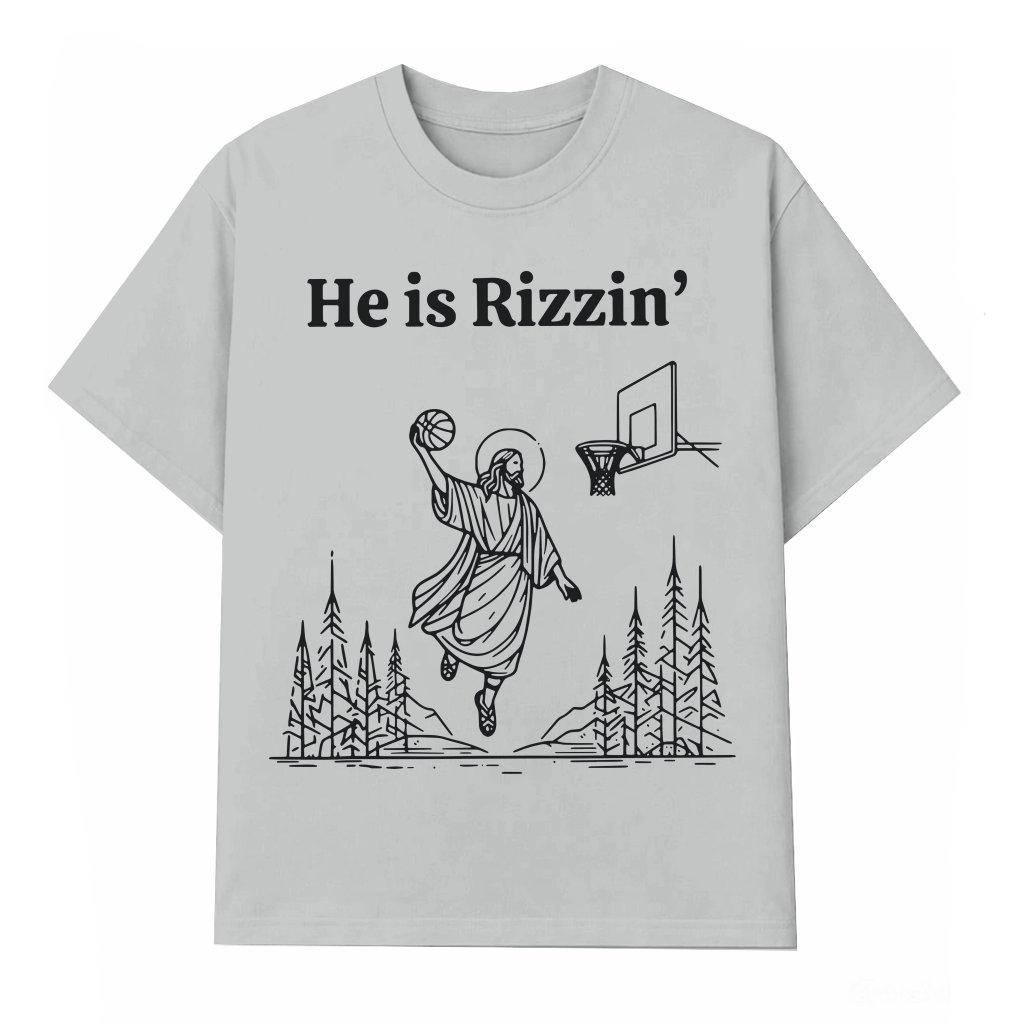 Funny He Is Rizzin' Jesus Meme T-shirt – Easter Gift for Christian Vintage - front view