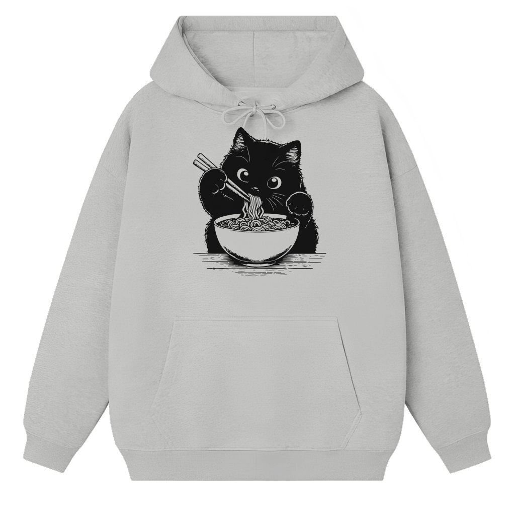 Funny Ramen Cat Hoodie – Christmas Gift for Cat Lover - front view