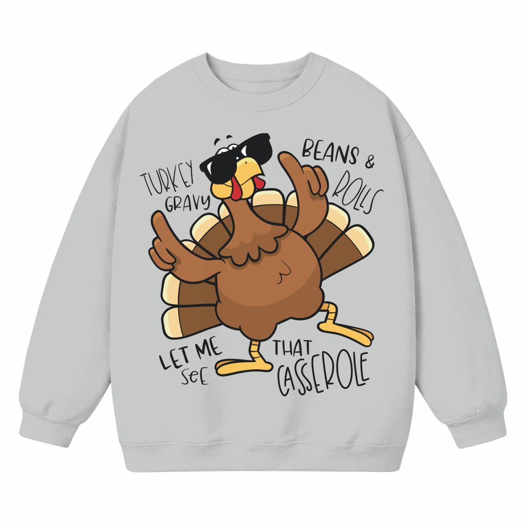Funny Turkey Gravy Beans Rolls Sweatshirt – Thanksgiving Holiday Gift - front view