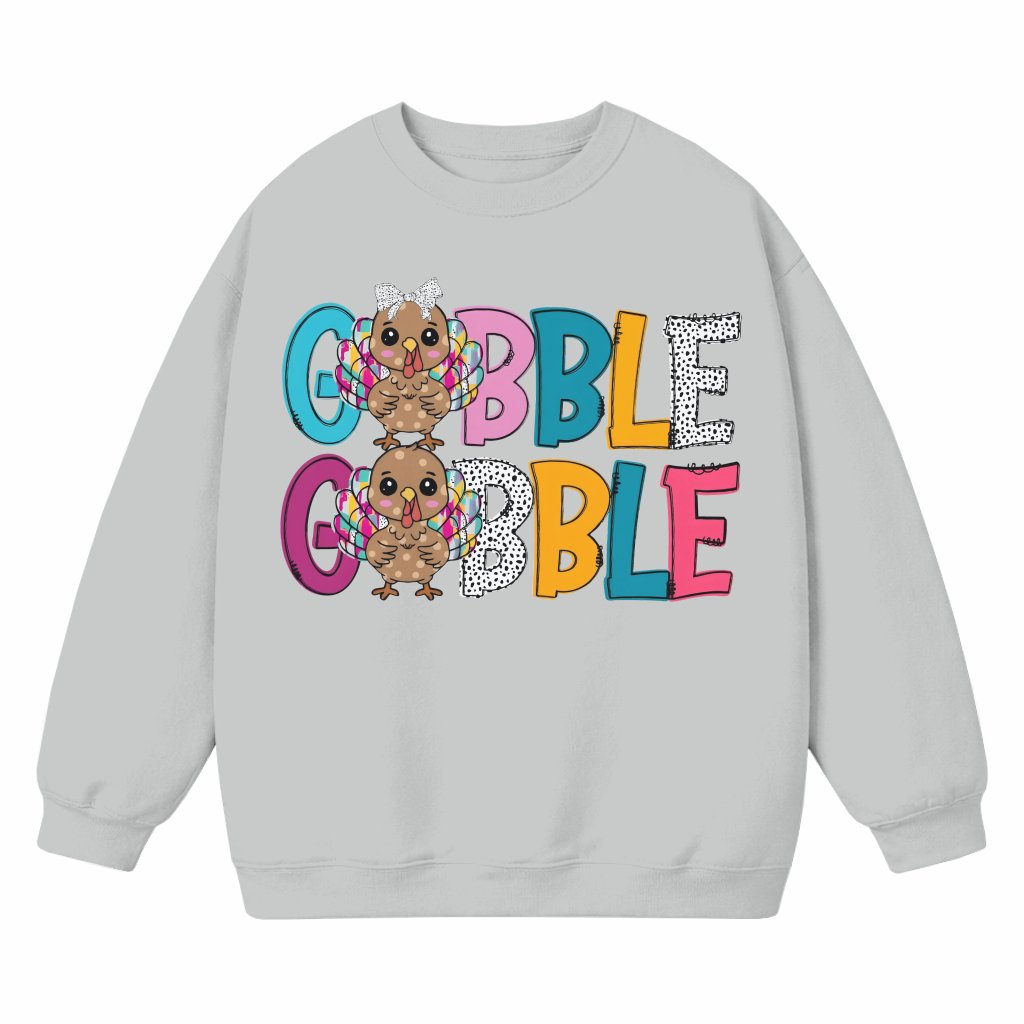 Funny Gobble Turkey Sweatshirt – Thanksgiving Gift for Family - front view
