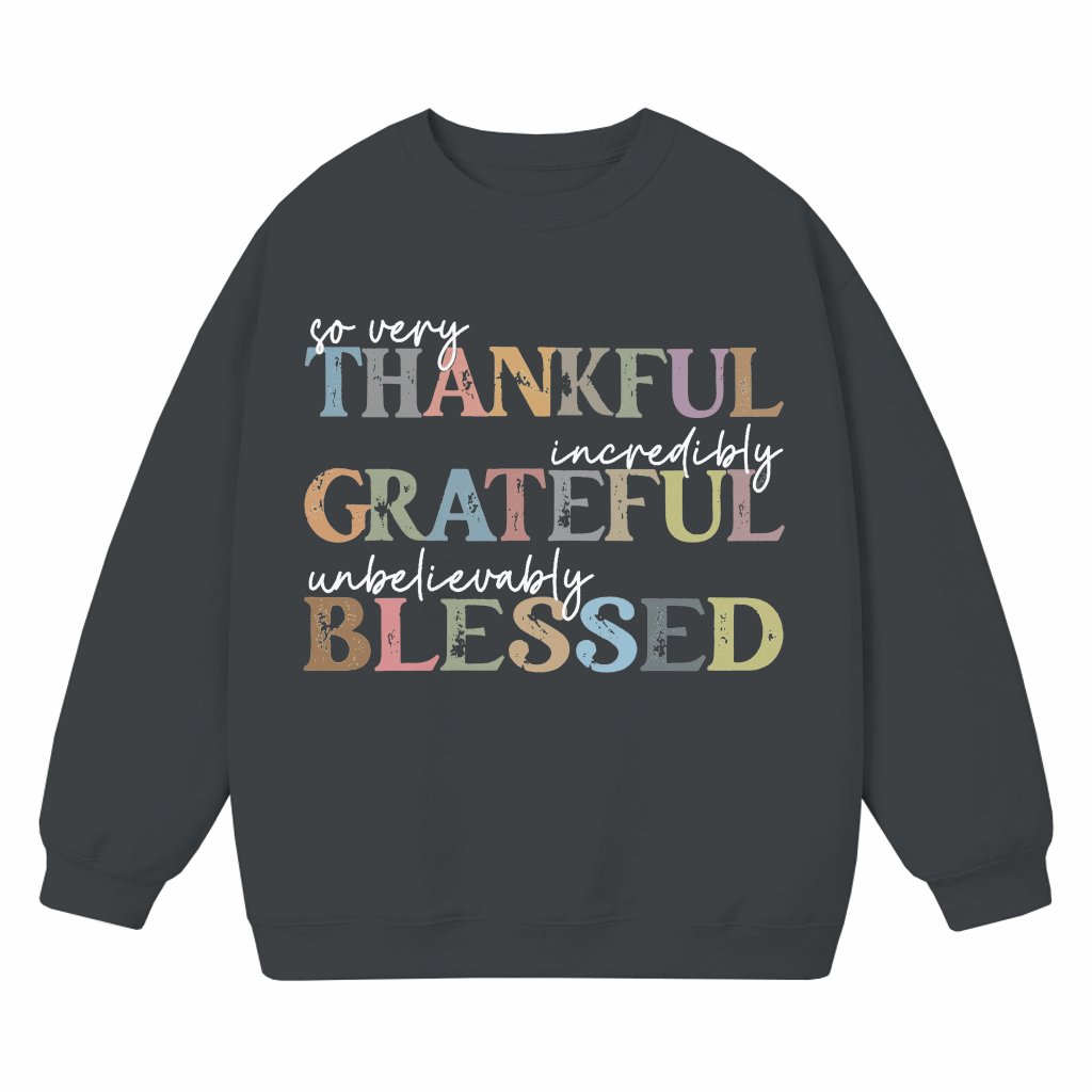 Grateful Spirit Sweatshirt – Thanksgiving Gift Blessed Thankful Cozy - front view