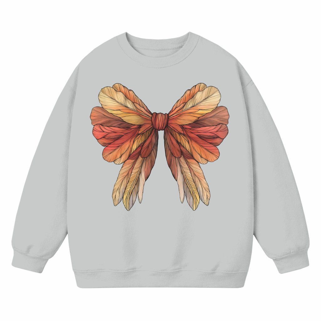 Retro Coquette Bow Sweatshirt – Thanksgiving Gift Cute Turkey - front view
