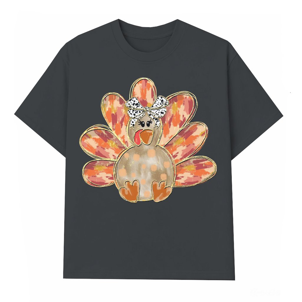 Funny Turkey T-shirt – Thanksgiving Gift for Family Matching Fall - front view