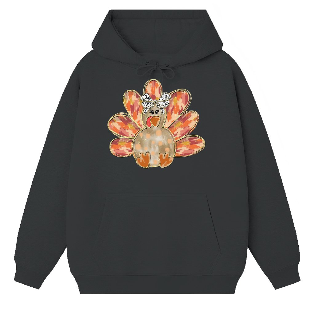 Funny Turkey Hoodie – Thanksgiving Gift for Family Cute - front view