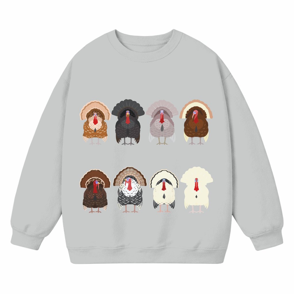 Cute Turkey Sweatshirt – Thanksgiving Gift Crewneck Fall - front view