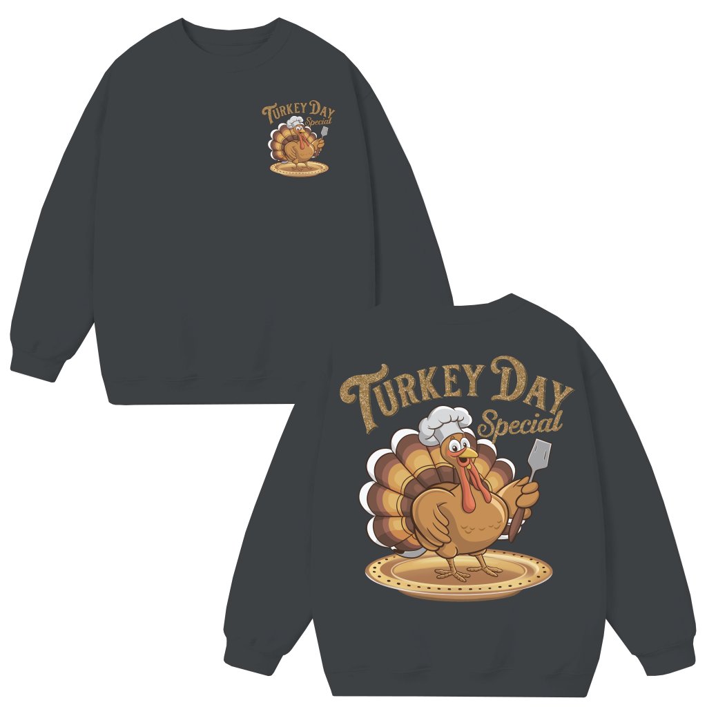 Funny Turkey Sweatshirt – Thanksgiving Gift Festive - front view