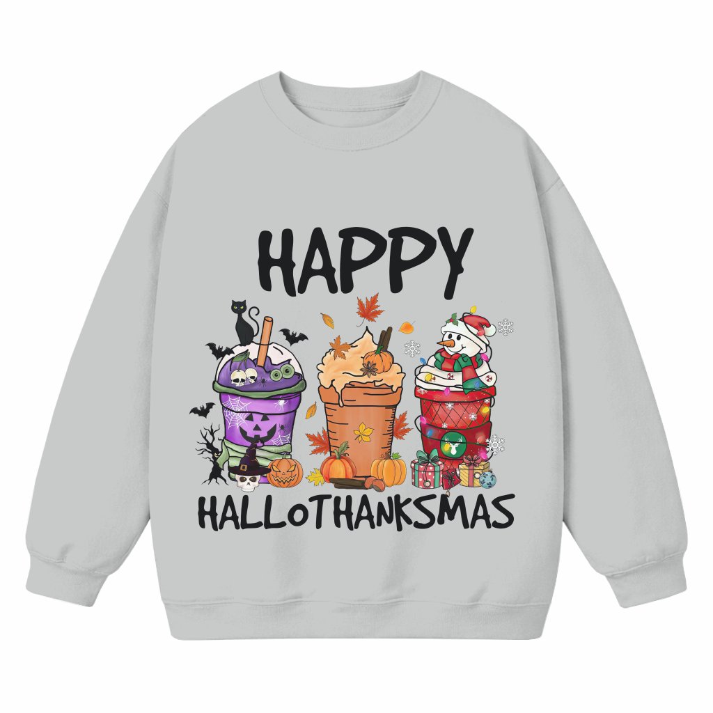 Happy Hallothanksmas Sweatshirt – Gift for Men Coffee Pumpkin Spice Classic - front view