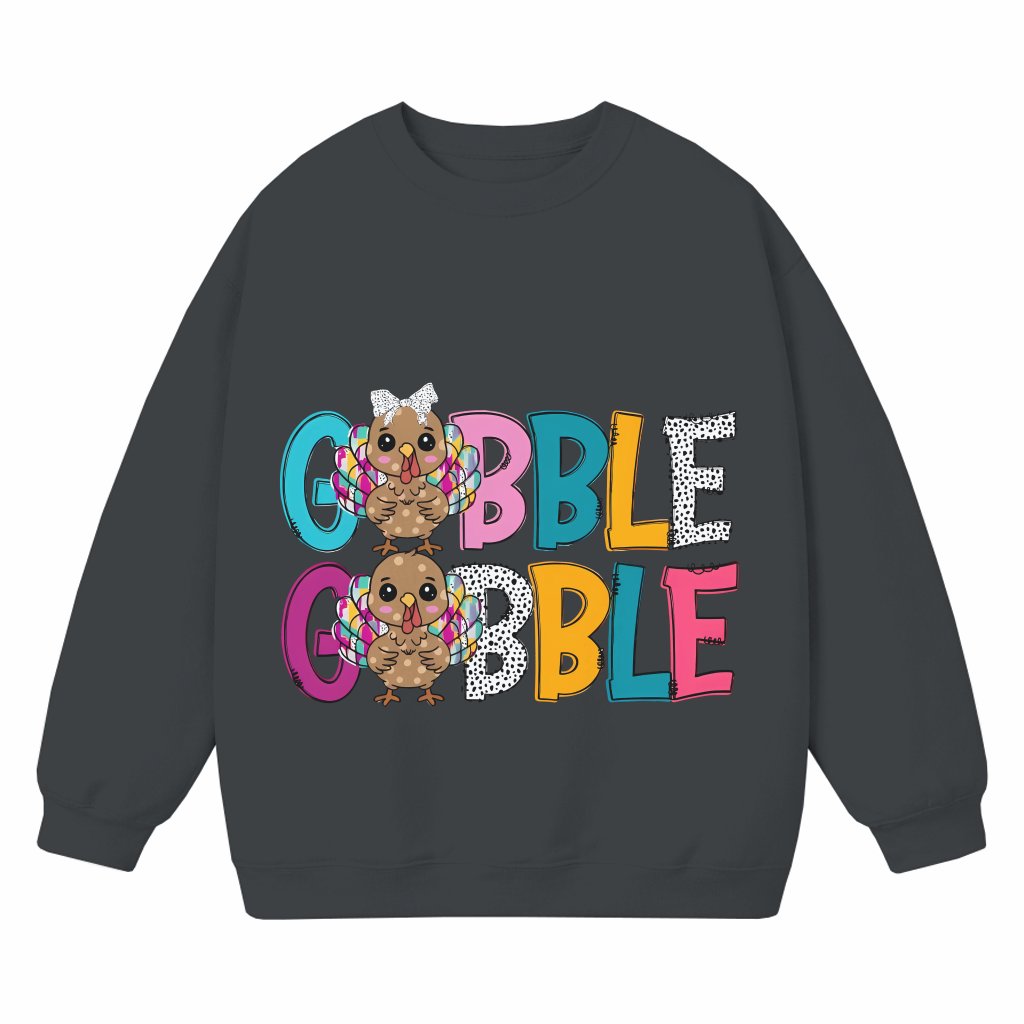 Gobble Gobble Turkey Sweatshirt – Thanksgiving Gift Funny - front view