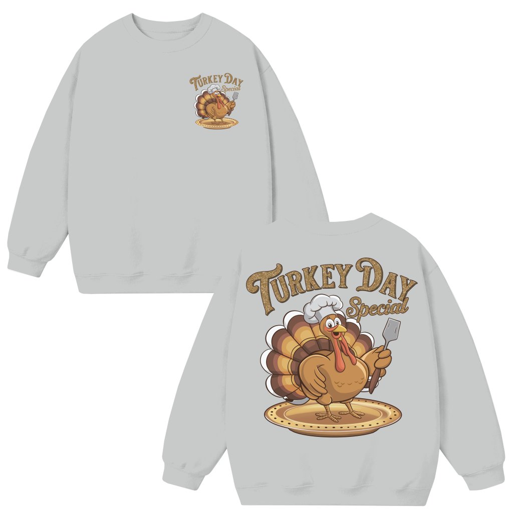 Funny Thanksgiving Turkey Sweatshirt – Thanksgiving Gift Festive - front view