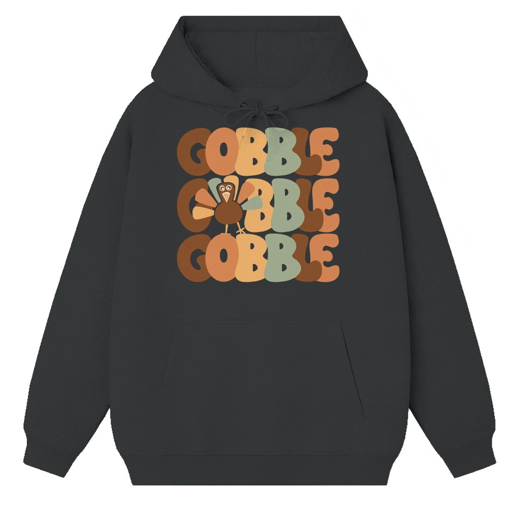 Funny Gobble Turkey Hoodie – Thanksgiving Gift for Family Cute Fall - front view