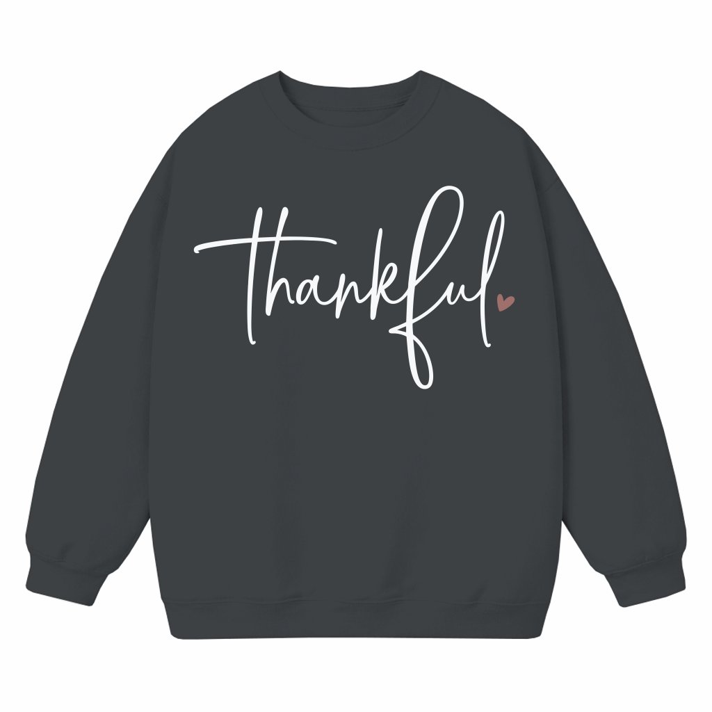 Thankful Sweatshirt Thanksgiving – Women's Fall Gift for Family Cute Crewneck - front view