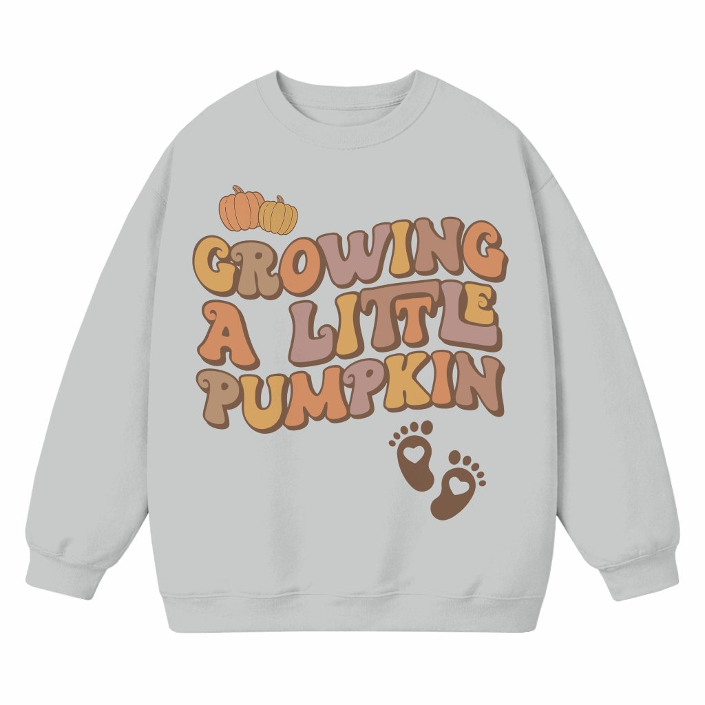 Growing Little Pumpkin Maternity Sweatshirt – Fall Thanksgiving Gift for Mom - front view
