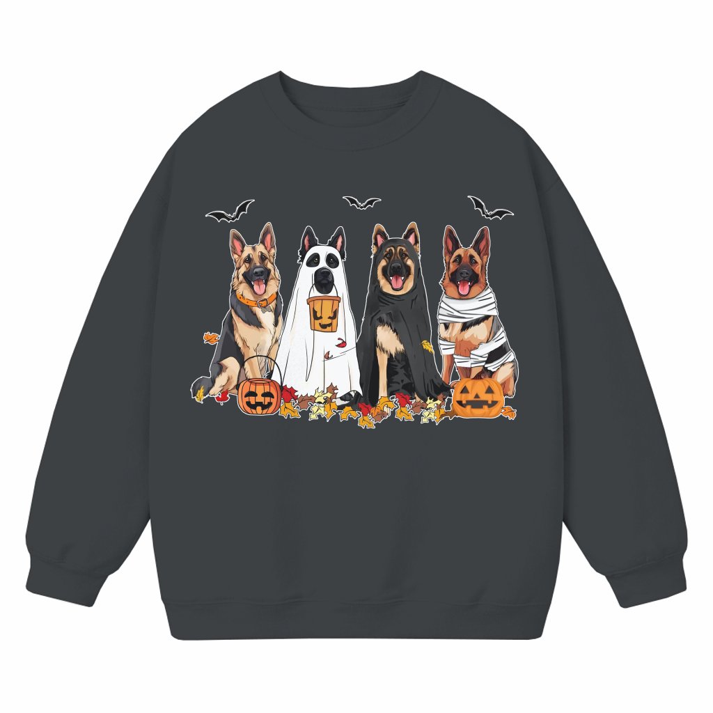 German Shepherd Ghost Dog Sweatshirt – Halloween Gift for Dog Owners Cute Spooky - front view