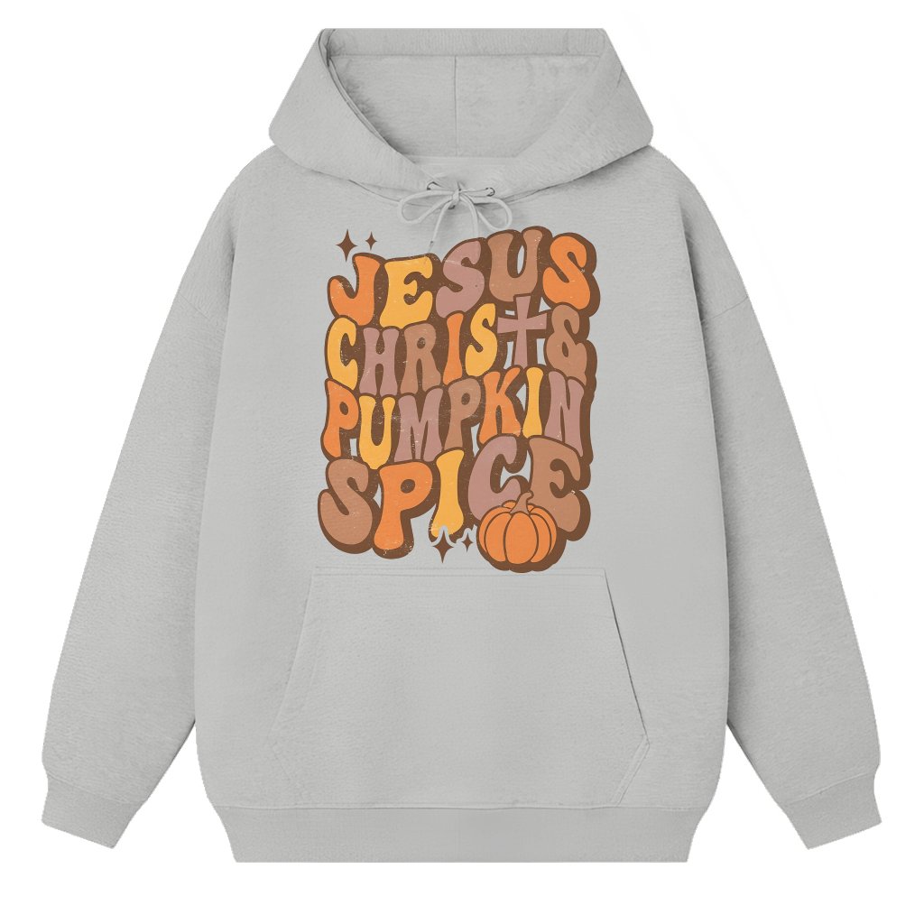 Pumpkin Spice Christian Hoodie – Autumn Gift for Her Comfort - front view