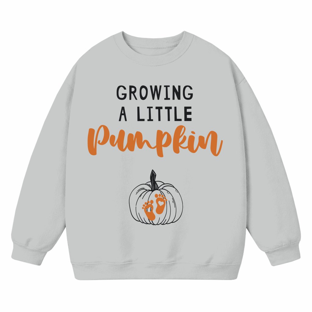 Growing A Little Pumpkin Sweatshirt – Fall Pregnancy Gift for Mom Trendy - front view