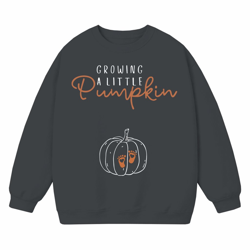 Growing Little Pumpkin Sweatshirt – Fall Thanksgiving Gift for Expecting Mom - front view