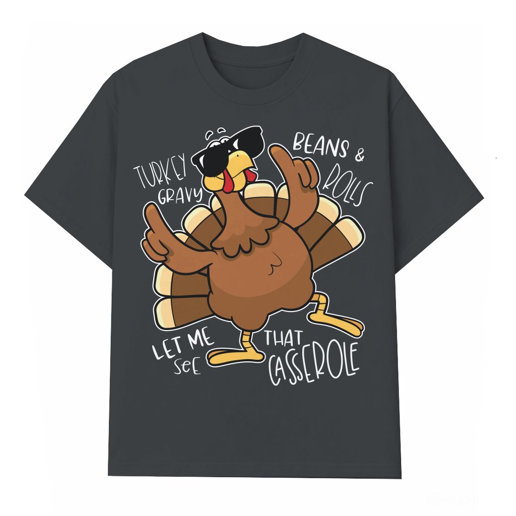 Funny Turkey Gravy Beans Rolls T-shirt – Thanksgiving Gift Humor Graphic - front view