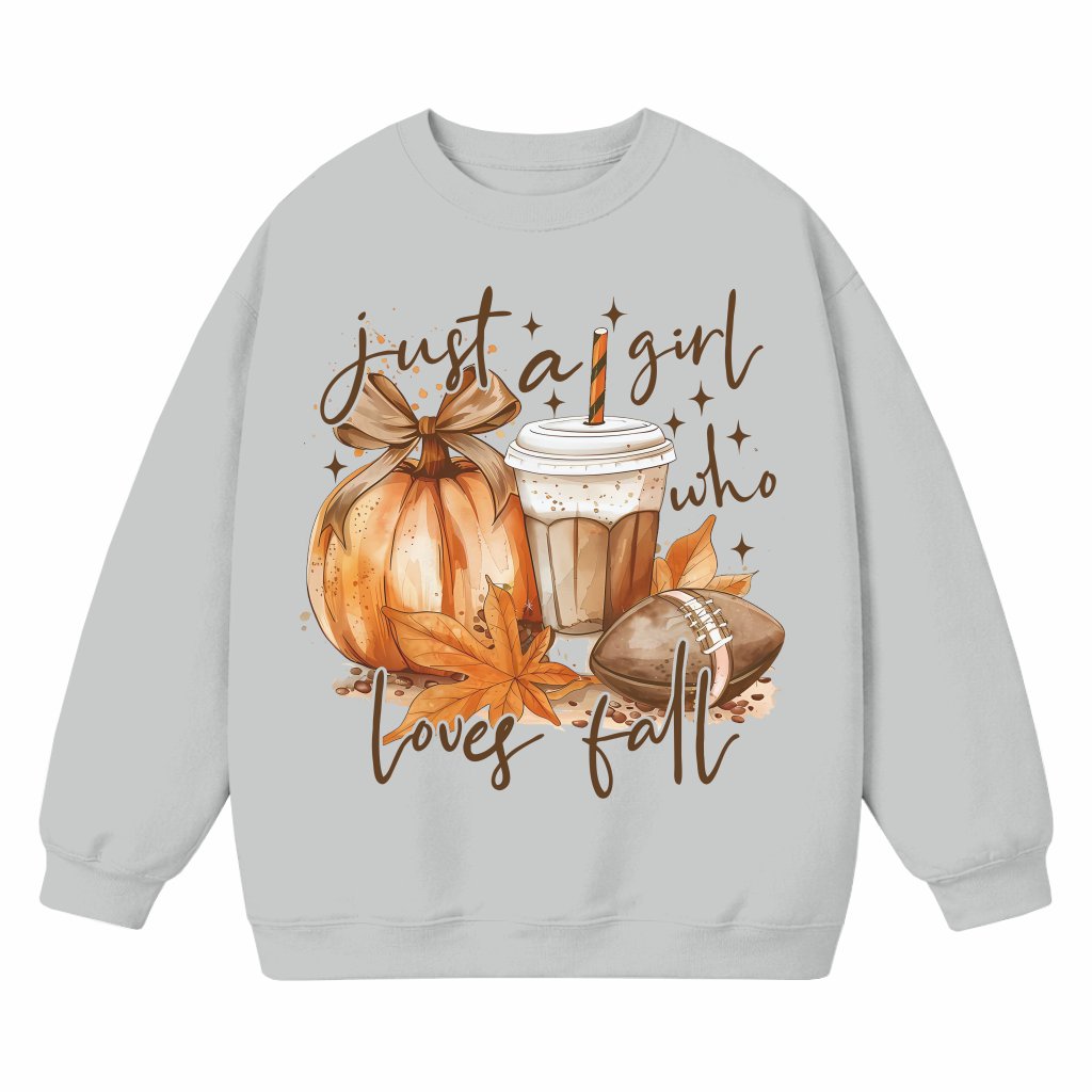 Girl Who Loves Fall & Pumpkins Sweatshirt – Thanksgiving Gift for Women Retro - front view