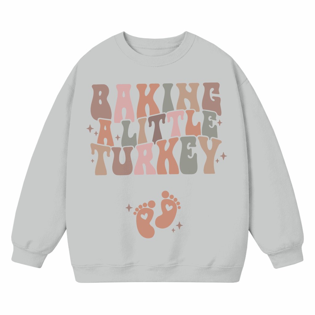 Pregnancy Bump Sweatshirt – Thanksgiving Gift for Pregnant Mom Funny Baby Reveal - front view