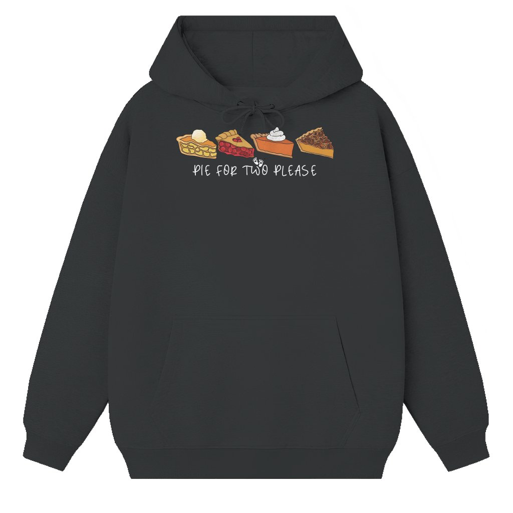 Pie For Two Please Pregnancy Announcement Hoodie – Thanksgiving Gift for Mom to Be Funny - front view