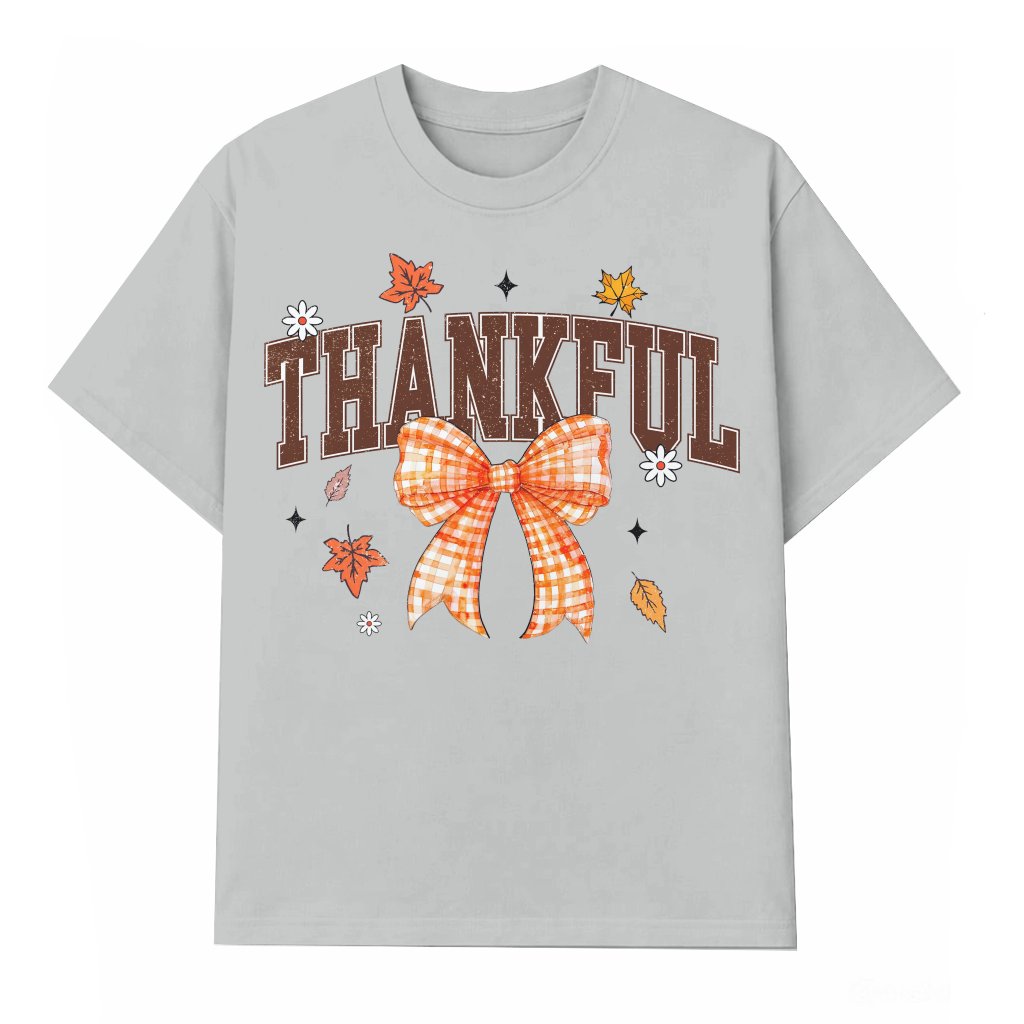 Thankful Autumn Pumpkin T-shirt – Thanksgiving Fall Gift Vintage Cute - front view