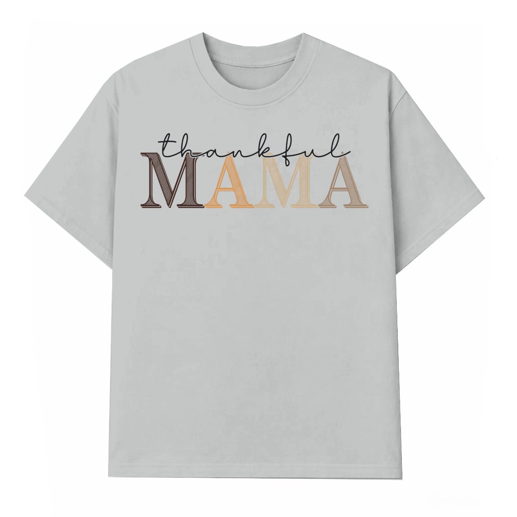 Thankful Mama T-shirt – Fall Thanksgiving Gift for Mom Retro - front view