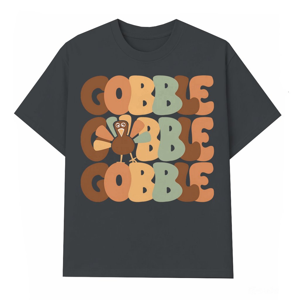 Funny Gobble Turkey T-shirt – Thanksgiving Gift for Men Women - front view