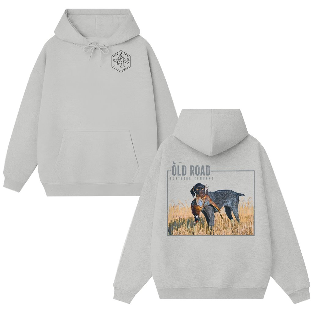 Hunting Dog Pheasant Hoodie – Gift for Hunting Enthusiast Sand Color - front view