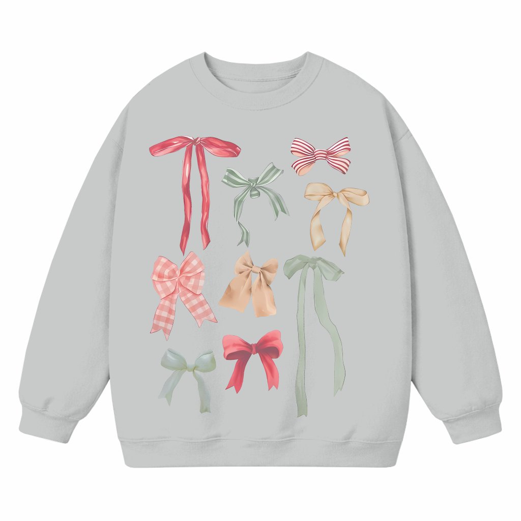 Classic Bow Graphic Sweatshirt – Christmas Gift Cozy Unisex - front view
