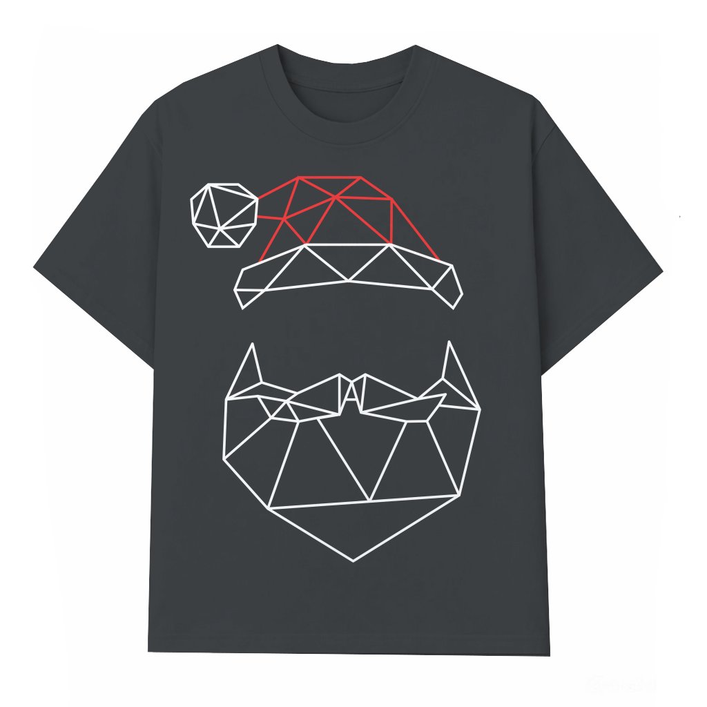Geometric Santa T-shirt – Christmas Gift Modern Minimalist - front view
