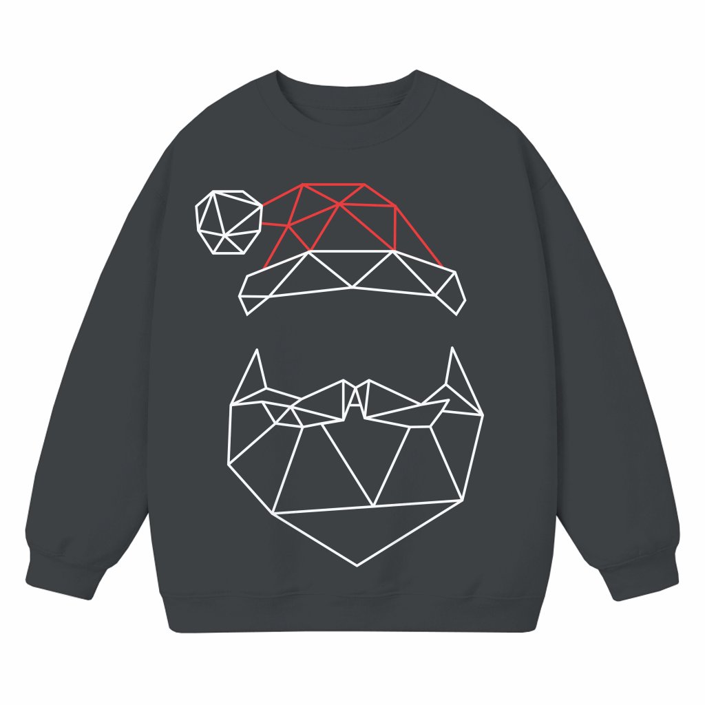 Geometric Santa Sweatshirt – Christmas Gift Minimalist Modern - front view