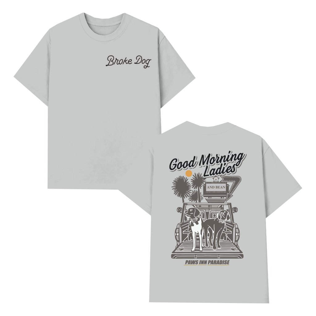 Vintage Dog Adventure T-Shirt, Paws Inn Paradise Graphic, Funny Pet Owner Gift - front view