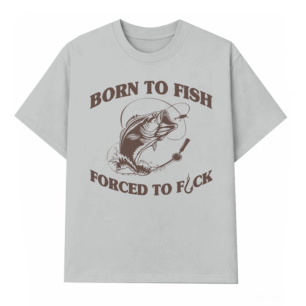 Born to Fish T-shirt – Funny Retro Bass Fisherman Gift for Men - front view