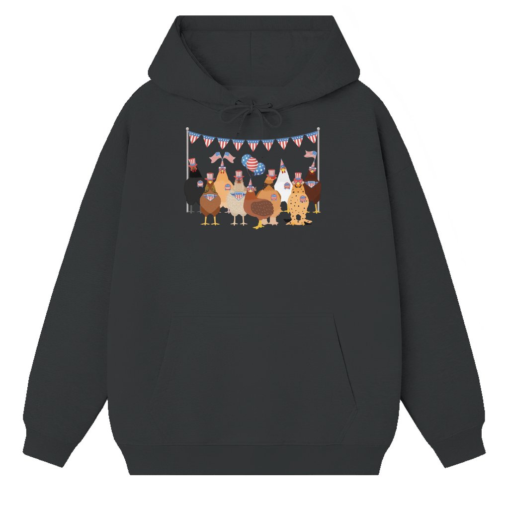 American Farm Chicken Hoodie – 4th of July Gift for Chicken Lovers Cute - front view