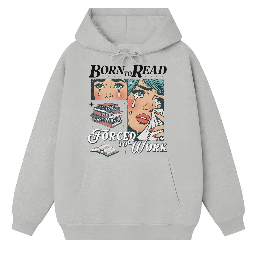 Retro Born To Read Hoodie – Funny Gift for Book Addict Spicy Smut Bookish - front view