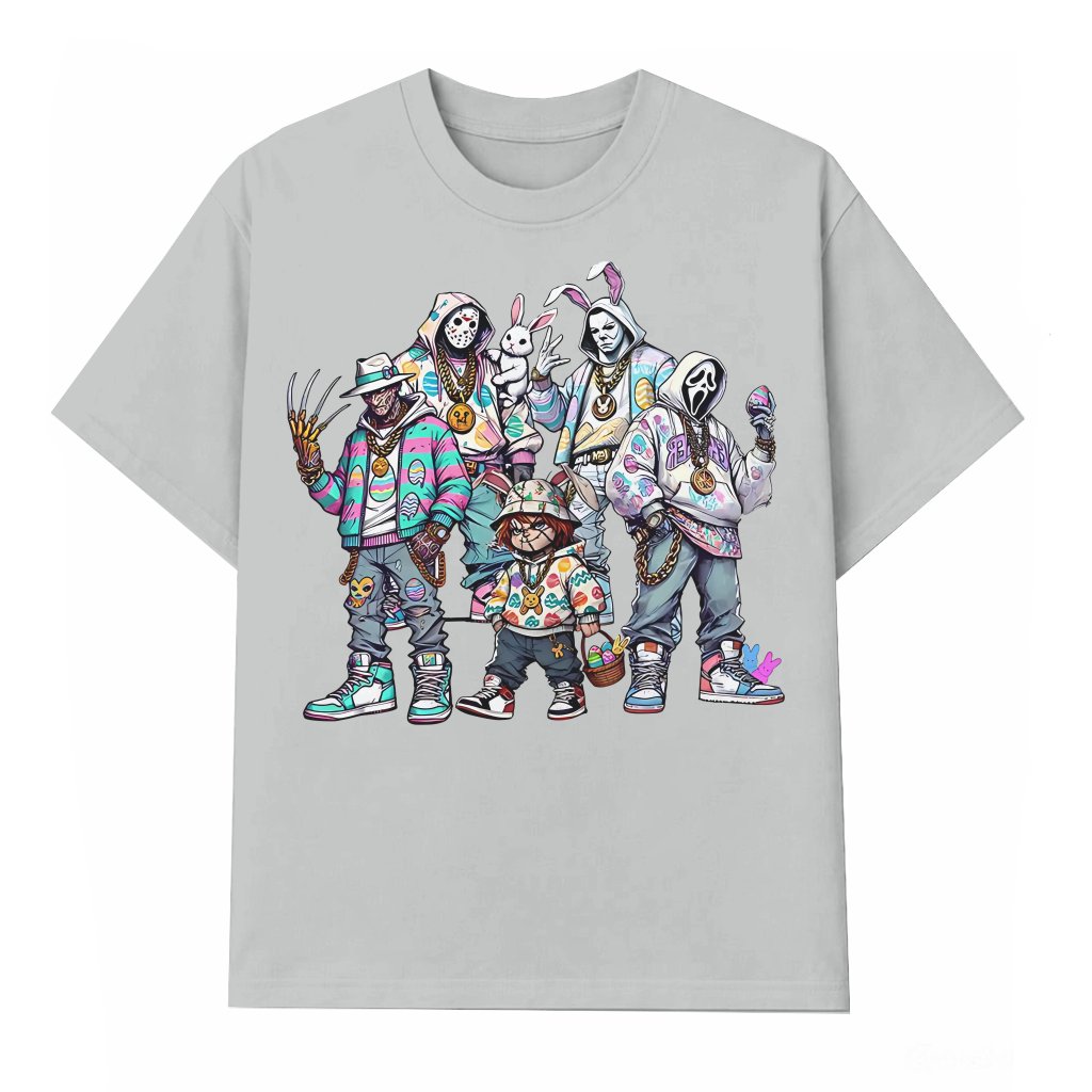 Happy Easter Horror Crew T-shirt – Easter Gift for Horror Fans - front view