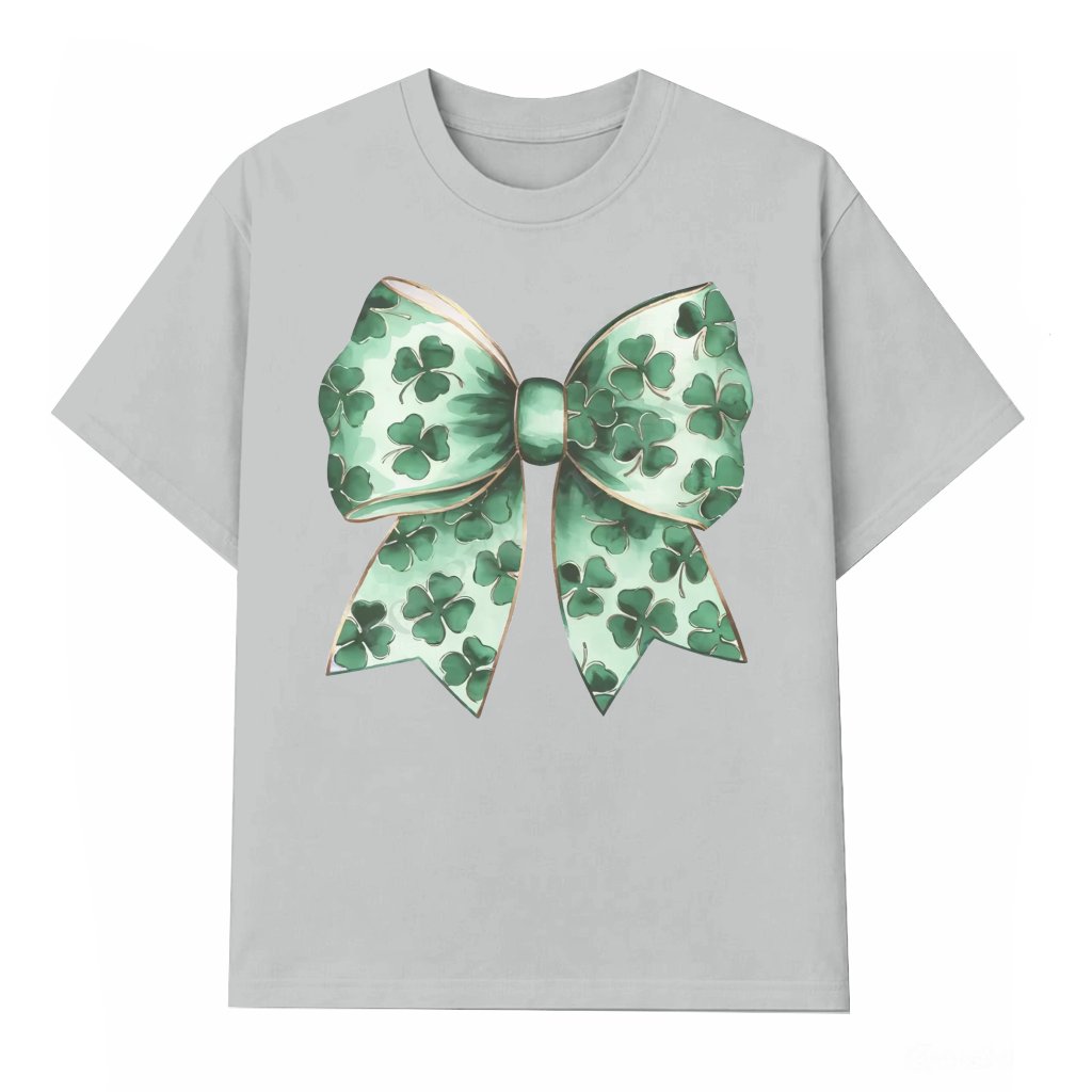 St Patrick Bow Tee – St Patrick's Day Gift for Women Cute - front view