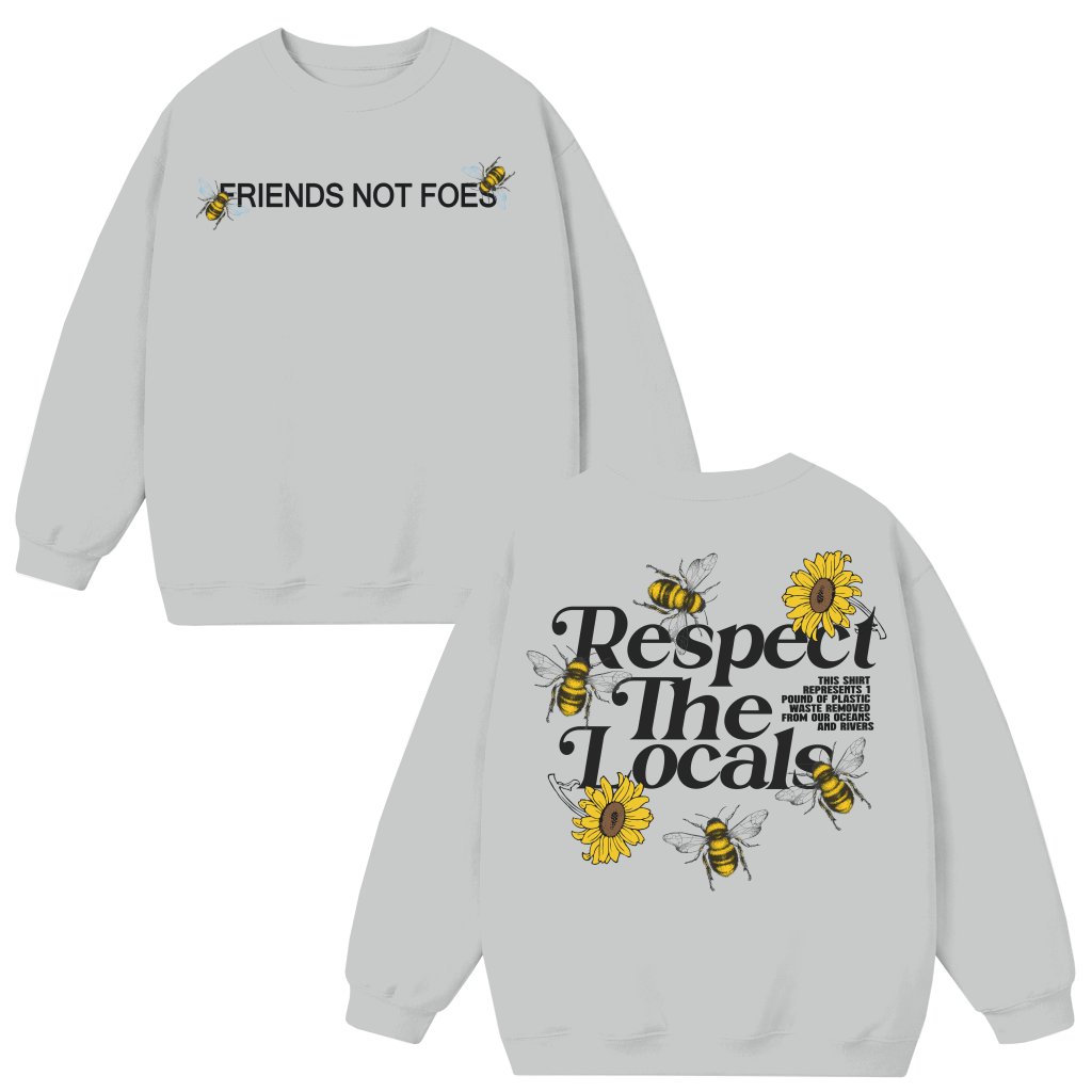 Respect Your Local Bees Sweatshirt – Funny Graphic Gift for Bee Lovers - front view